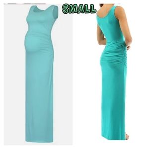 New Black Cherry Maxi Maternity Dress Turquoise Sleeveless Women Small Bodycon
